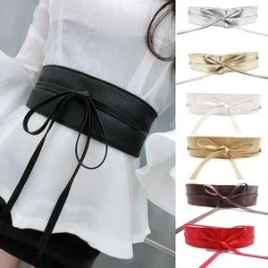 White Faux Leather Wrap Around Waist Band Belt